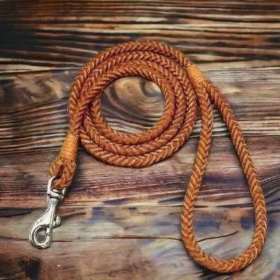 Stylish 4ft Rolled Leather Dog Leash 🐾-0